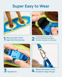 Upgraded Cat Harness and Leash Set - Hawaii Green / M - image 2