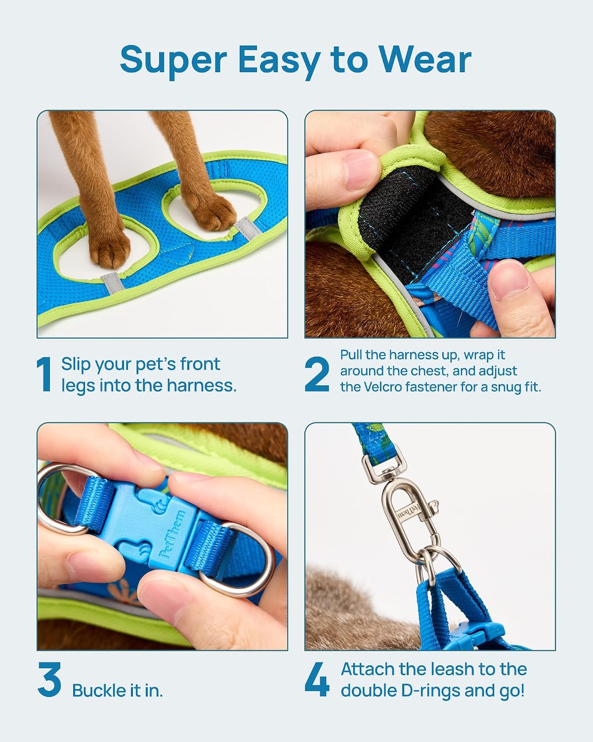 Upgraded Cat Harness and Leash Set - Hawaii Green / M - image 2