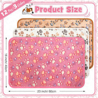 Tegeme 12 Pcs Puppy Blanket for Litter Dog Cat - Pink,beige ,Camel / 23 x 16 Inch - image 3