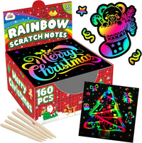 ZMLM 165 Rainbow Scratch Paper Art Mini Notes - Christmas