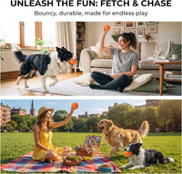 3.5''Durable Squeaky Dog Ball for 25-80lbs Aggressive Chewers – Essentials for Dogs - 2 PC-Peanut Butter-Orange - image 3