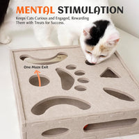 PETKARAY Cat Tunnel, Original Cat Hideaway Cave for Indoor Cats - Cat Puzzle Toy Box / Beige - image 3