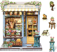 Cutefun Book Nook Kit, Bach Strings Musical Instrument Store - Anna's Blue Blossom