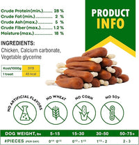 Beloved Pets Dog Treats, Calcium Bones Wrapped Chicken & Rawhide Free Chew 11Oz - Pet Healthy Dried Snacks & Grain Free Meat - Bulk Best Chews for Christmas, Training Small & Large Dogs - Made for USA