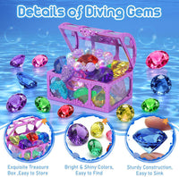 VGOFUN 31-piece mermaid diving pool toys with gems, pirate treasure chest and mesh bag - view 5