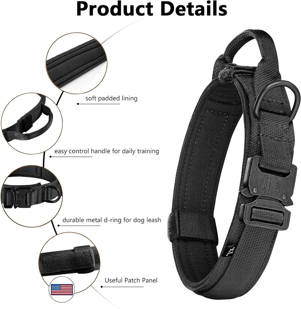 DAGANXI Tactical Dog Collar - Black / L - image 4