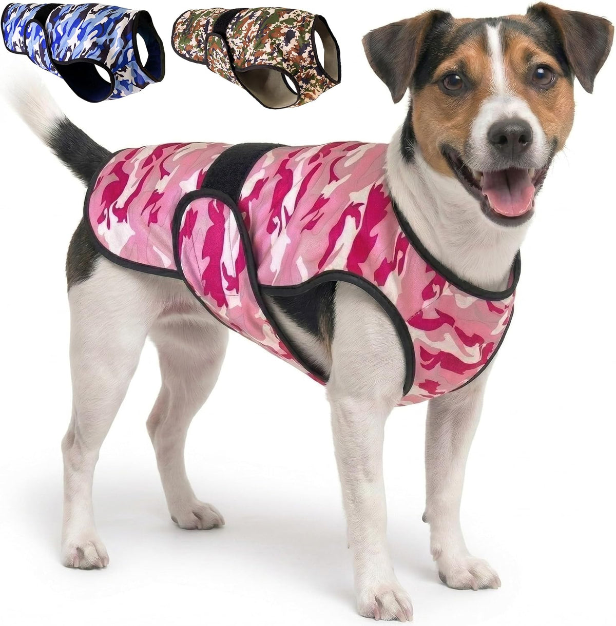 Dog Cooling Vest, 2-Layer Microfiber Cooling Jacket, Blue, L – Essentials for Dogs - Pink Camo / Small (Pack of 1)