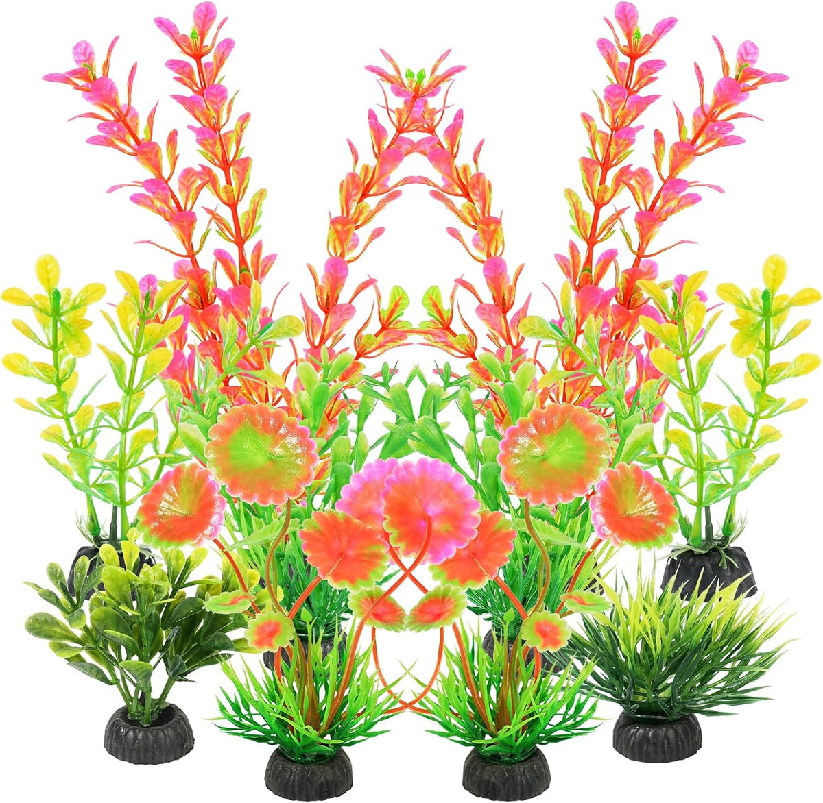 AQUANEAT Artificial Fish Tank Plants - Pink