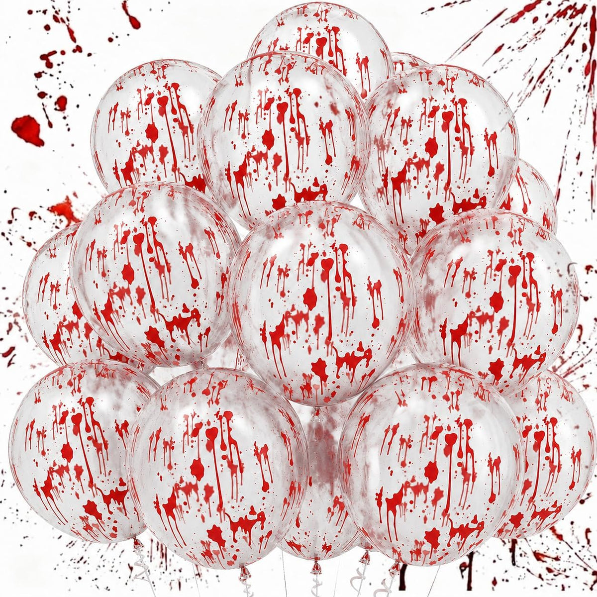Froova black and white Halloween balloons with ghost and bat prints and bat stickers - view 5