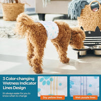 Male Dog Wrap, Disposable Dog Diapers, 40 Count, M (Waist 19.7”-23.6”), Wetness Indicator, Ultra Protection, Leak Proof, Super Absorbent, Soft