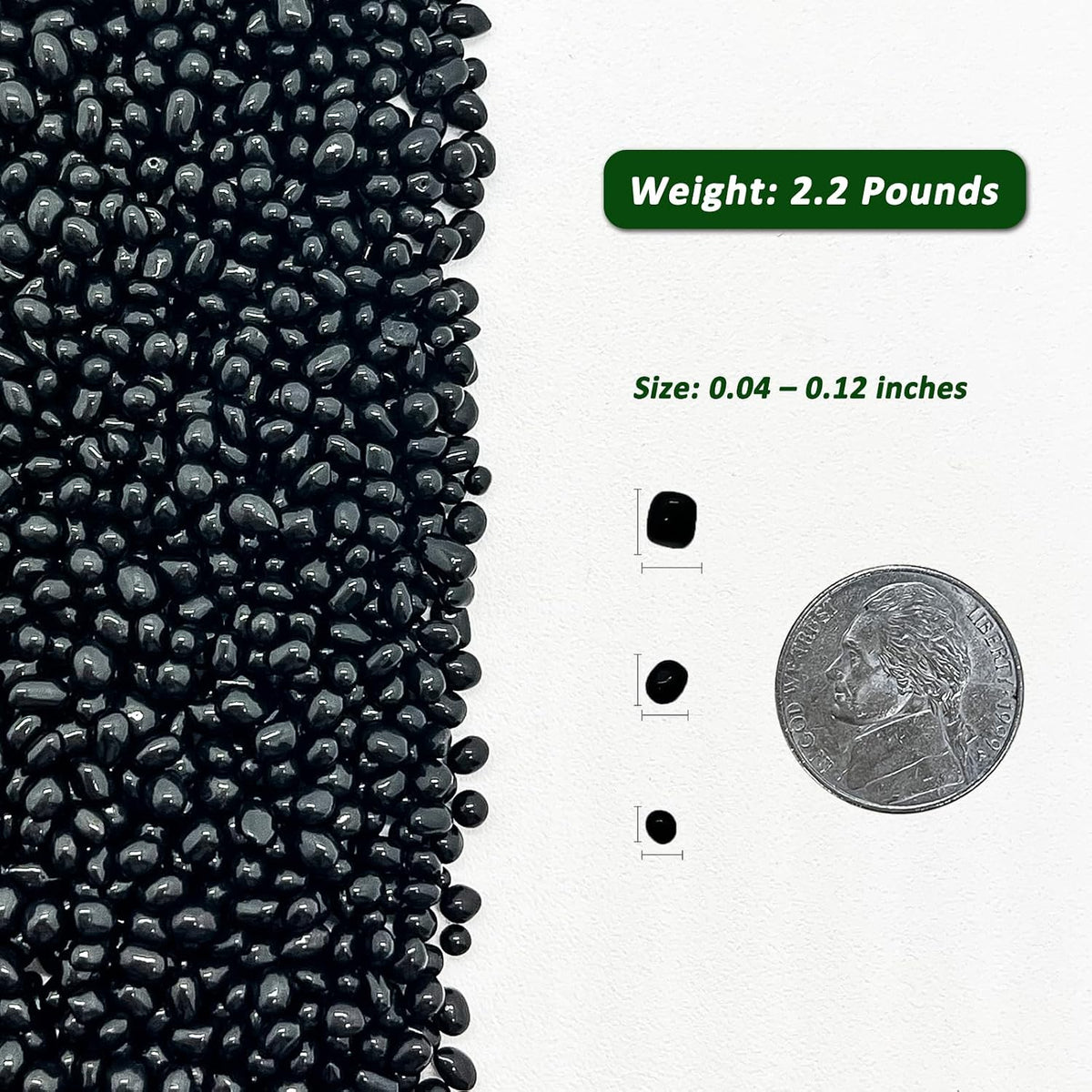 BXI 2.2 Lbs Small Aquarium Substrate Gravel Sand - Black Glass Sand / 2.2 lbs, 0.04''-0.12''(Mini) - image 2