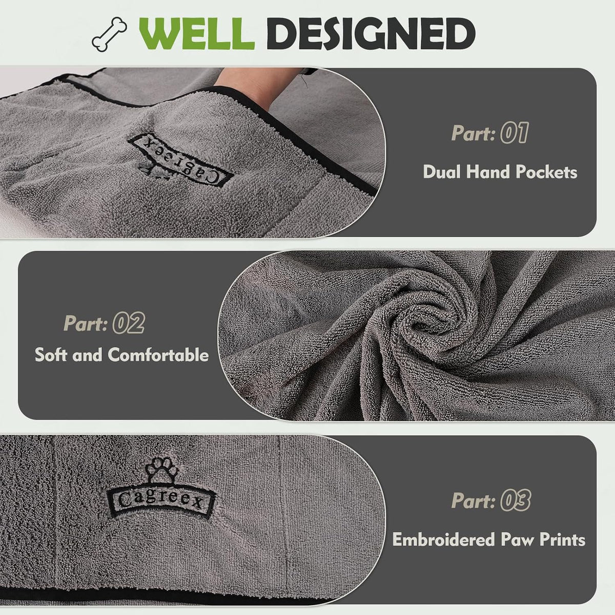 Microfiber Dog Grooming Bath Towel: Super Absorbent Soft Pet Grooming - image 2