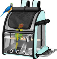 Bird Carrier Bag with Indestructible Stainless Steel Mesh - Green