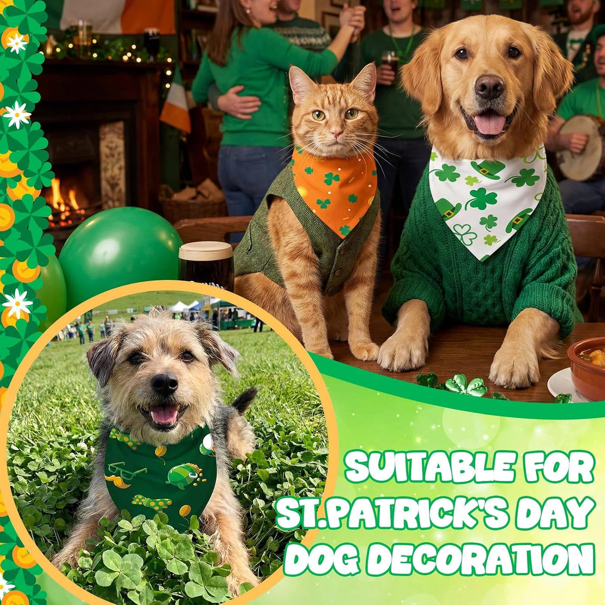 Abbylike 50 Pcs Halloween Dog Bandanas Bulk - St Patricks Day / 19.7 x 13.8 x 13.8'' - image 4