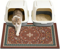 24"x15" Cat Litter Mat Non-Slip Washable Litter Box Mat – Daily Care for Cats - Red / 33X22in
