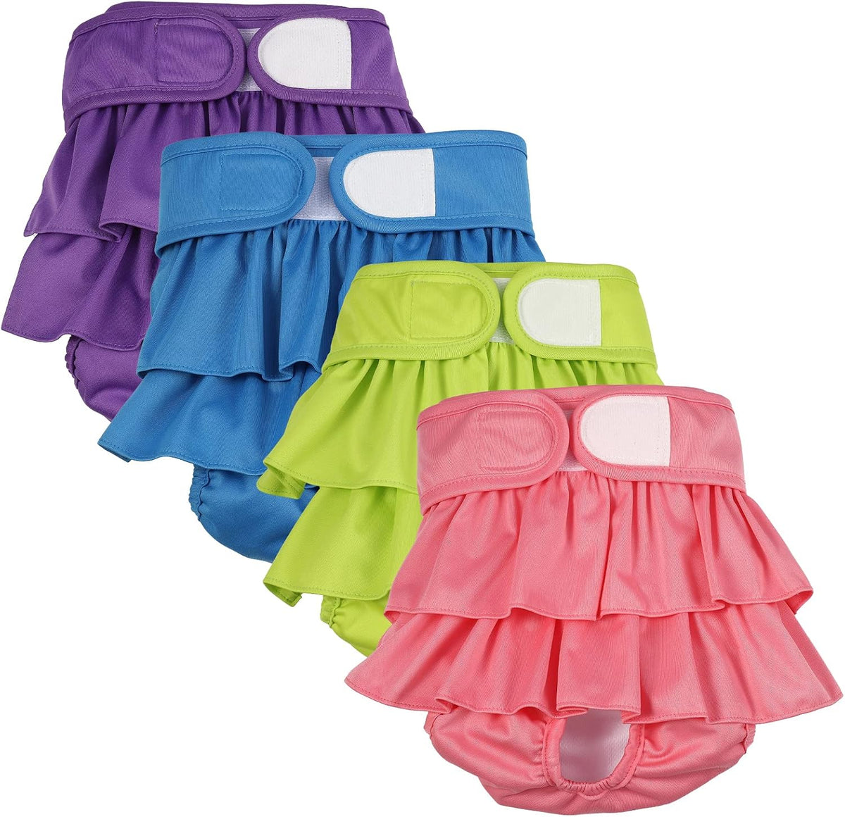 4 Pack Dog Diapers Female Washable Dog Diapers – Essentials for Dogs - L / Candy Color