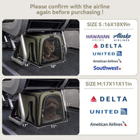 Petsfit Medium Expandable Cat Carrier for Air Travel - 16.0"L x 10.0"W x 9.0"H / Green - image 3
