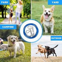 Dog Tie Out Cable 10/15/20/25/30FT Dog Run Cable Rosy Pink/Blue/Purple/Silver/Red/Green/YellowTie Out Cable for Large Dogs Heavy Duty for Outside Hold Large Dogs Up to 250LBS