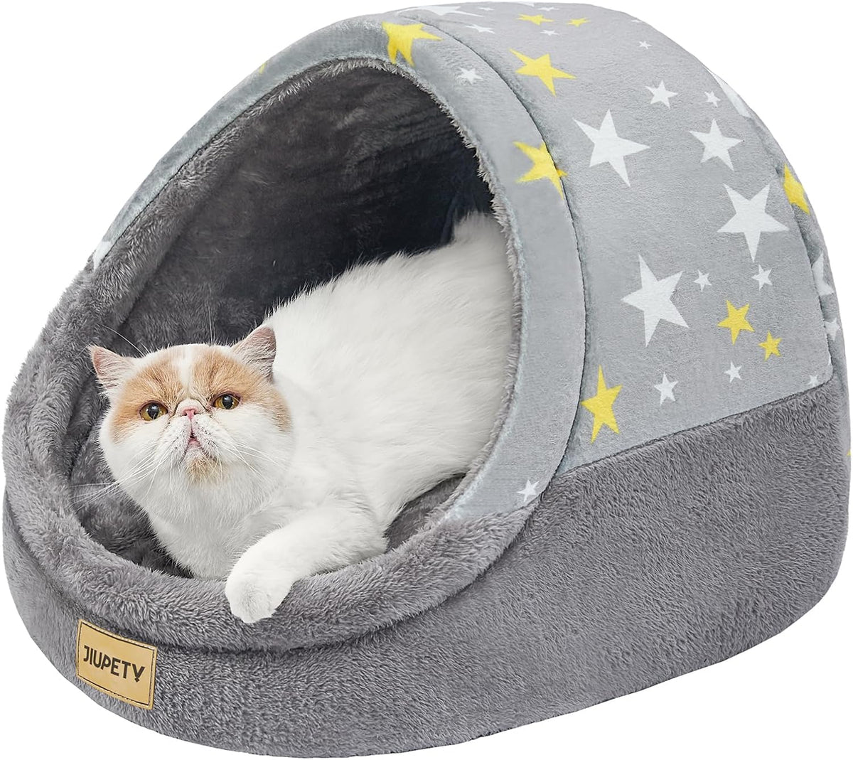 Cute Cat Beds for Indoor Cats, Cave Bed for Kittens - Large / Gray