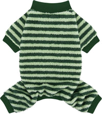 Cow Dog Sweater, Dog Winter Clothes for Small Medium Dogs Girl Boy Fleece Pet Pajamas for Winter - Stripe Green / XX-Large(Chest:21.7-23.6")