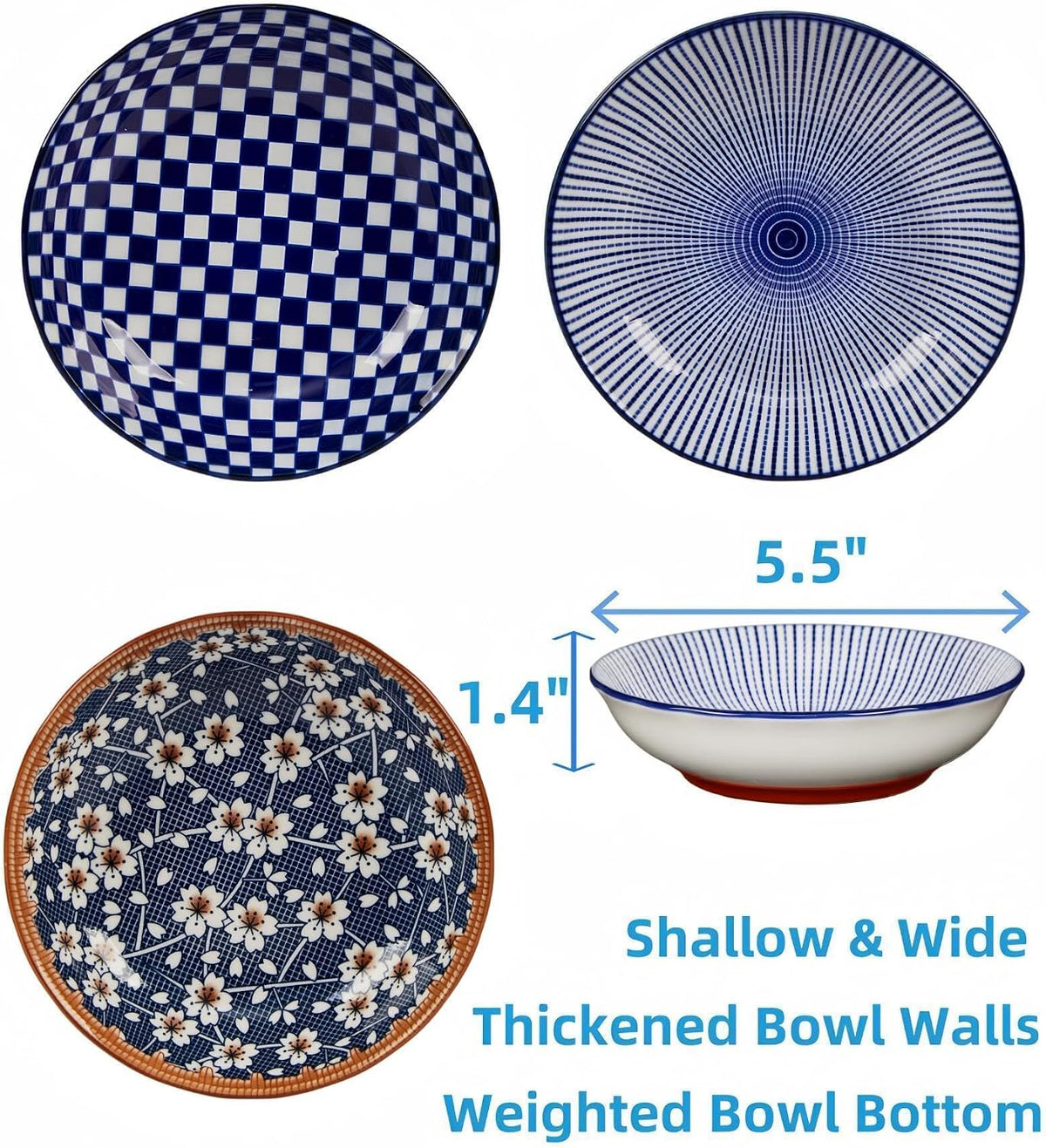 Whisker Fatigue Cat Bowl, Ceramic Cat Food Bowl Non-Slip, Boho - image 3