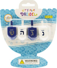 The Dreidel Company Bulk Solid Blue & White Wooden Hanukkah Dreidels - 4-Pack - image 2