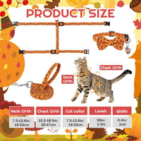 2 Pack Cat Harness and Leash with Collar Set - Orange - image 2