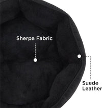 Bedsure Small Dog Bed Washable, Round Cat Beds for Indoor Cats - 20"L x 19"W x 6"Th / Black - image 3