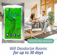 AQM by OdorXit, Air Quality Manager Chlorine Dioxide Odor Removal Packet, Dog Odor Eliminators for Hom, Wet Dog Smell & Car Deodorizer, Cigarette & Strong Smell Neutralizer, 25g