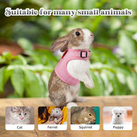 Breathable Bunny Harness and Leash Set with Cute Bow, Black S – Essentials for Small Pets - M / Pink - image 3