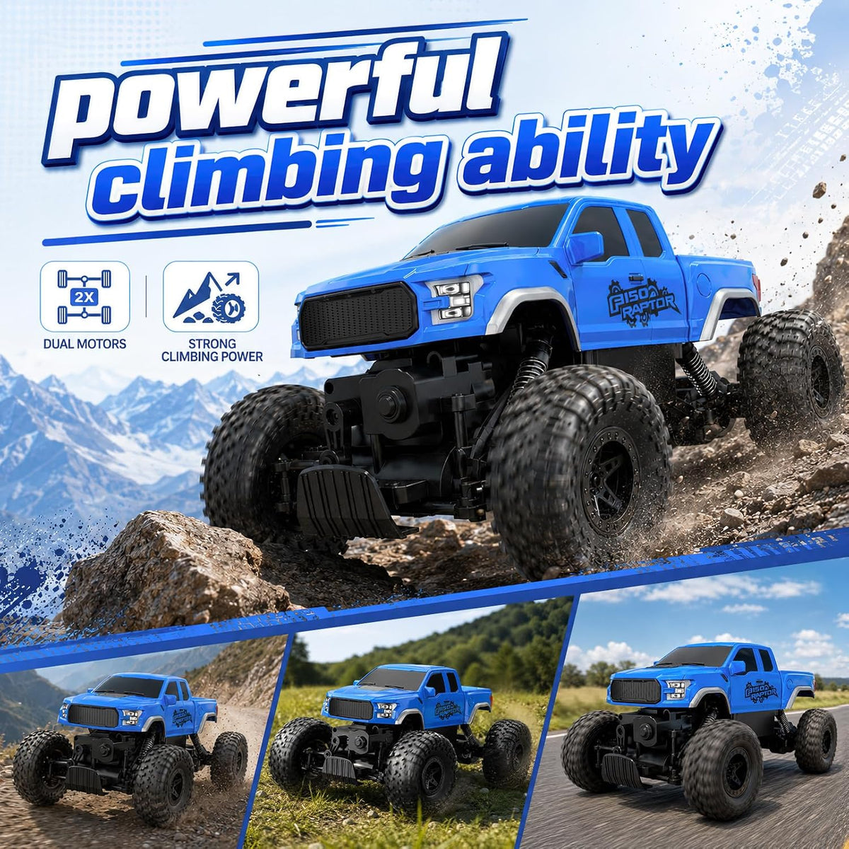 DOUBLE E RC Monster Truck - Blue - image 3