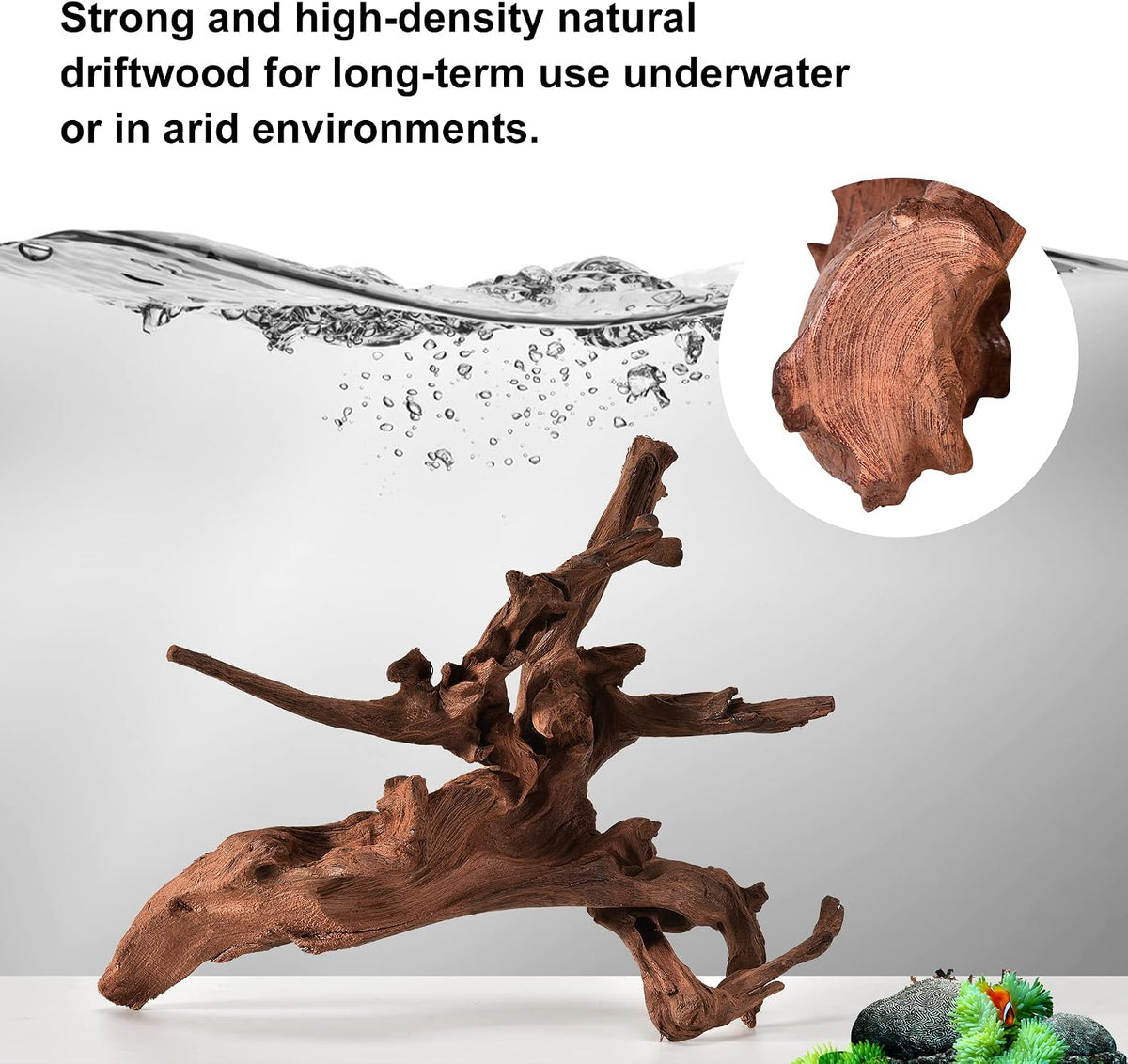 majoywoo Natural Driftwood for Aquarium Decor Fish Tank Decor Reptile - Mopani Driftwood 6 to 10 Inch (Pack of 3) - image 3