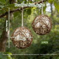 GUTE Globe Hummingbird Nesters 2Pcs Natural Material Refillable Ball – Essentials for Birds - Light Yellow&White / 2Pack - image 3