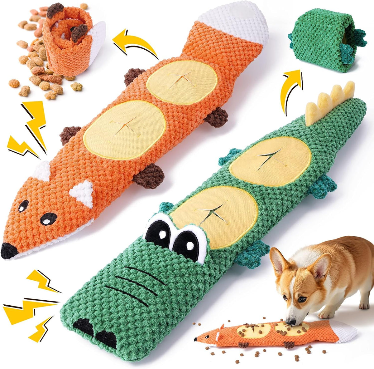XIUGOAL Tough Dog Toys for Chewers - Fox-Crocodile