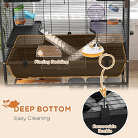 PawHut 32" Large Hamster Cage with Storage Shelf, Rat Cage for Syrian Hamster, Gerbils, with Tubes, Running Wheel, Food Dish, Water Bottle