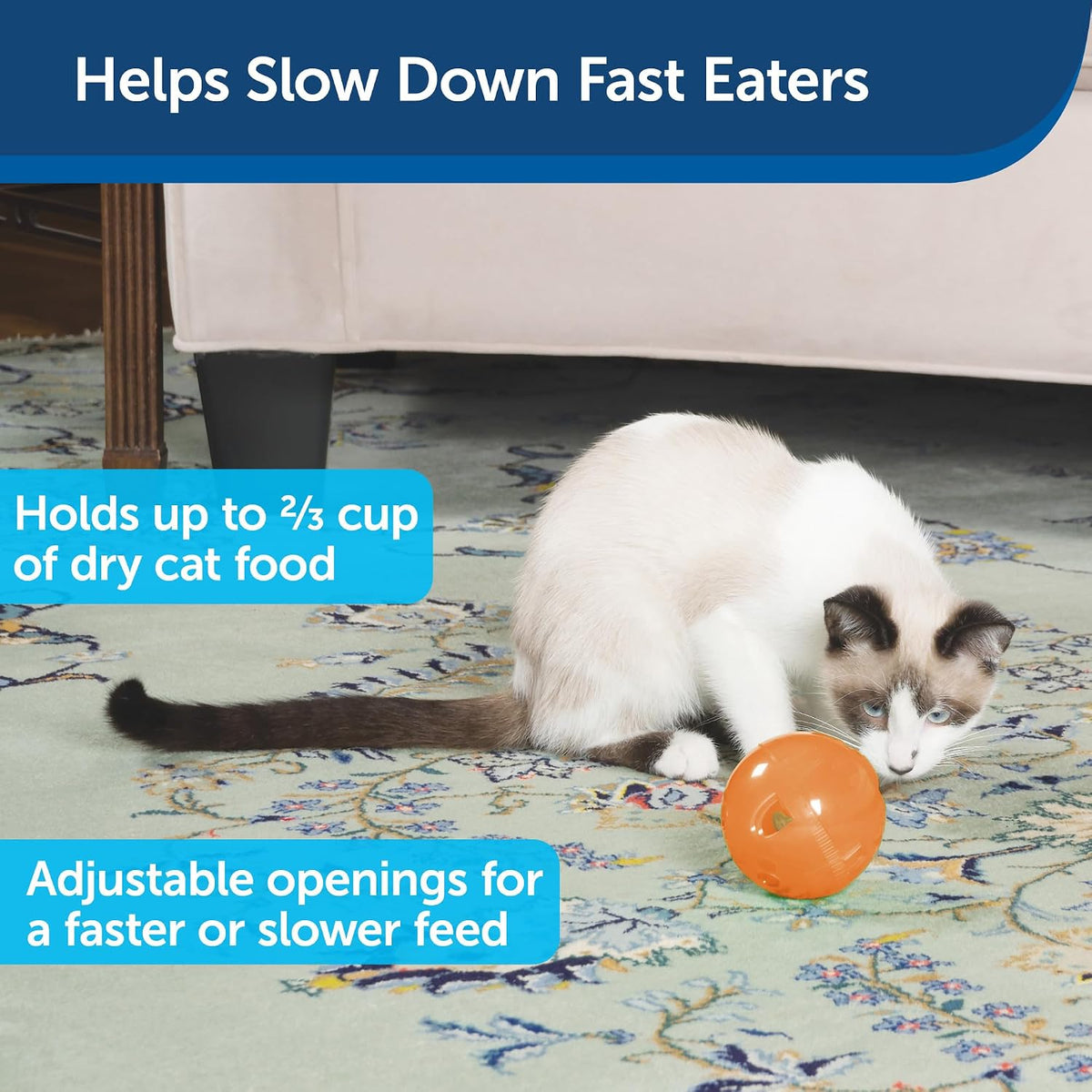 PetSafe Slimcat Feeder Ball Cat Toy - Orange / 1 Count (Pack of 6) - image 2