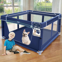 42x42 Inches Puppy Playpen with Gate - Blue / 42x42 IN