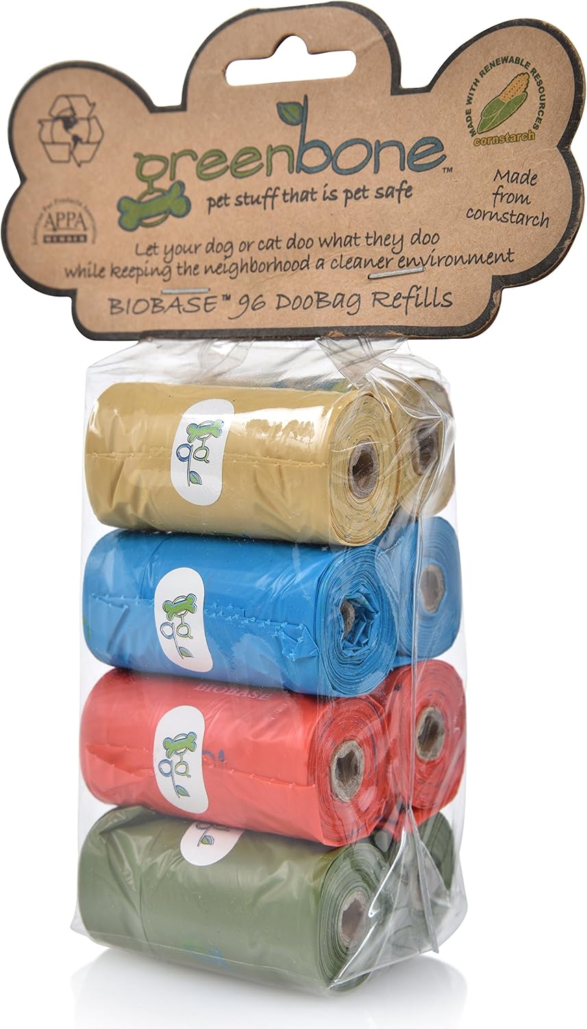 Greenbone Earth Friendly Cat or Dog Poop Bags, Plant Based - Nature Theme / 1 Count (Pack of 8)