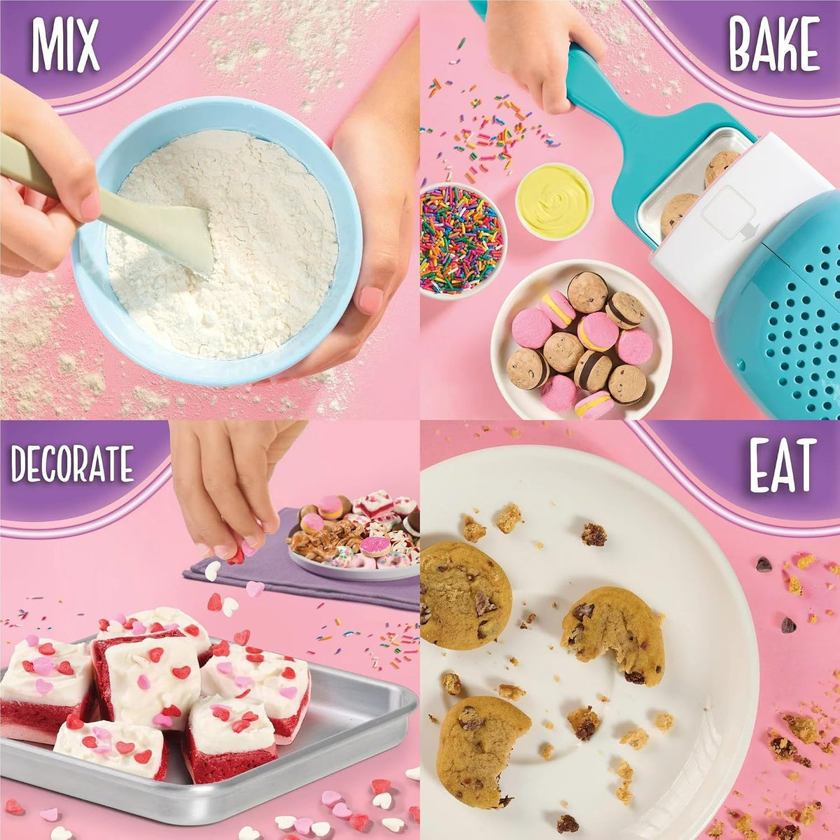Easy Bake Oven baking bundle with oven, pan, whisk, mixes and rainbow sprinkles - view 3