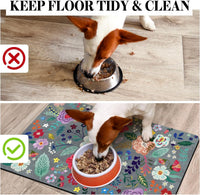 Dog Food Mats for Floors, Absorbent Dog Bowl Mat for Food and Water Dispenser, Quick Dry Cat Food - Grey / 30"L x 17"W - image 3