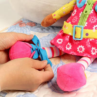 Sugar Snap Plush Learn to Dress Doll for Toddlers - 15" - for 2 Year Old Girl - Montessori