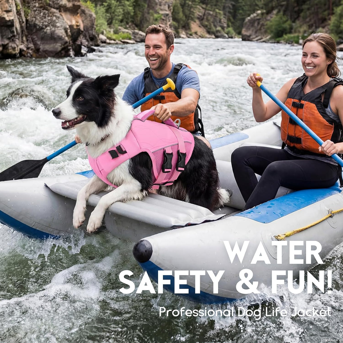 ASENKU Dog Life Jacket, High Floatation Dog Swimming Vest with Rescue Handles for Small Medium - Small / LightPink - image 4