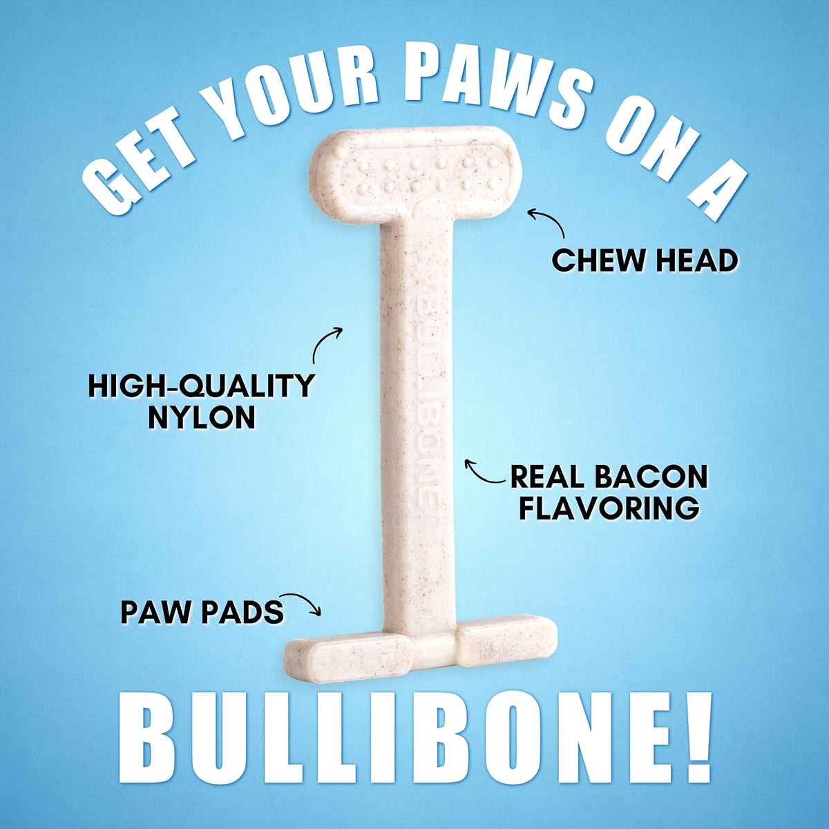 Bullibone Nylon Dog Chew Toy for Aggressive Chewers - Bacon / Small - 2 Pack - image 3