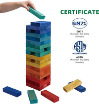 GOTHINK Giant Tumble Tower Game - Colorful / L-Over 4FT - image 4