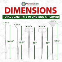 Mandala Crafts Stainless Steel Aquascaping Tools Kit – Aquarium Plant Tools with Tweezers, Spatula, and Scissors for Fish Tanks, Hospital Tanks, Goldfish Bowls, Aquariums, and Terrariums