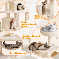 Yaheetech 62.5in Cat Tree with 2 Cat-Ear Perches & 2 Condos - 62.5in / Beige - image 3