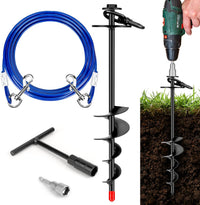 Dog Tie Out Stake, Heavy Duty 360°Swivel Dog Outside Lead Cable