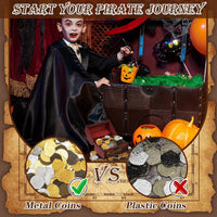Hanaive 100 Pcs Metal Pirate Treasure Coins - Multicolor / Groovy - image 3