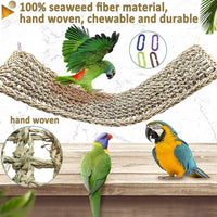 Bird Seagrass Mat 30 x 7 Inch Parrot Natural Seagrass Woven Net - 1Pc 30" × 7" - image 4