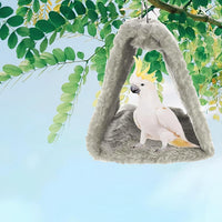 2 Pack Warm Bird Nest House Bed Hanging Hammock Sleeping Bed Plush - Brown and Grey